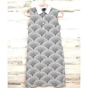 Melly M Geometric Fan Print Mini Shift Dress Womens 0 Resort Coastal Chic